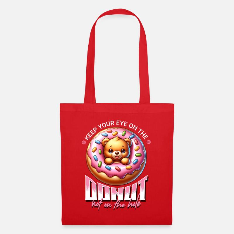 Donut bear motif with icing - Tote Bag - red