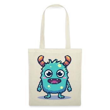 8-Bit Cute Pixel Monster Retro 90s Style - Tote Bag - red - Front