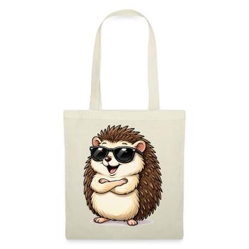 Igel mit Sonnenbrille - Stoffbeutel - Rot - Vorne
