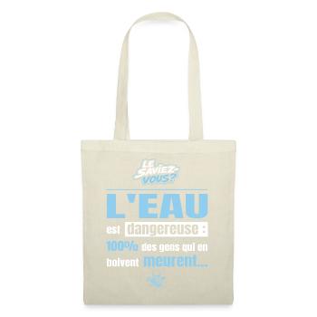 Le saviez-vous ? L’eau est dangereuse - Sac en tissu - rouge - Devant
