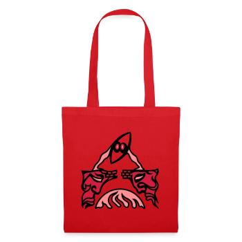 The dispute. Conflict on an old bridge. - Tote Bag - red - Front