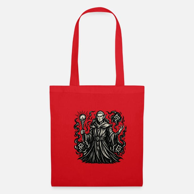 Mystical wizard with symbols - Tote Bag - red