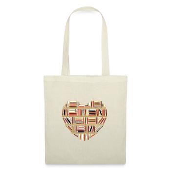 livres amour en forme de coeur - Sac en tissu - rouge - Devant