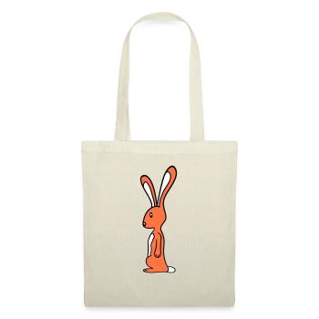 Hase Kaninchen Häschen Steht niedlich Kleintier - Stoffbeutel - Rot - Vorne