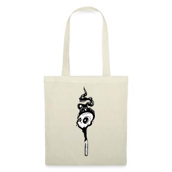 White Skull Smoke Silhouette - Tote Bag - red - Front