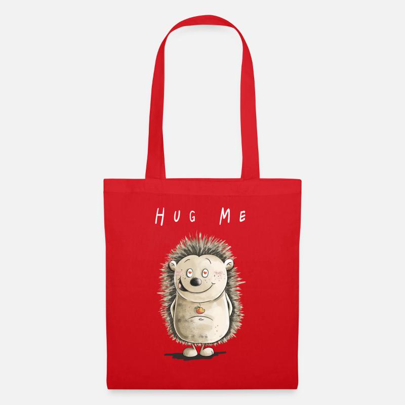 Hug ME Igel I Love I Valentinstag Geschenk I Süß - Stoffbeutel - Rot