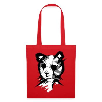 Panda bear head in cubist style - Tote Bag - red - Front