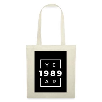 Design typographique année 1989 - Sac en tissu - rouge - Devant