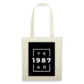 Design Anniversaire 1987 Minimaliste - Sac en tissu - rouge - Devant