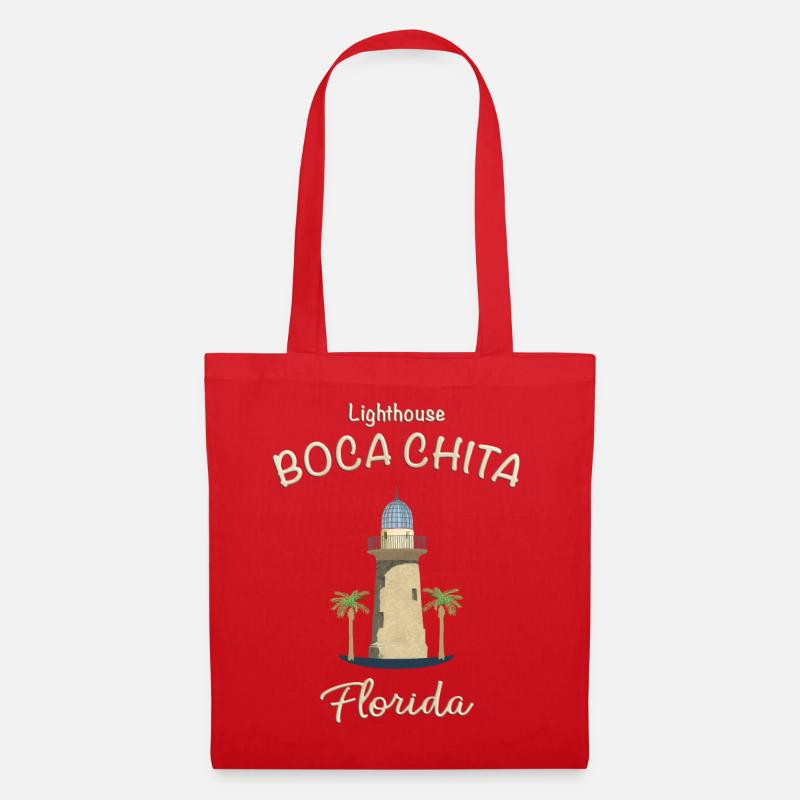 Florida, Boca Chita Leuchtturm - Stoffbeutel - Rot