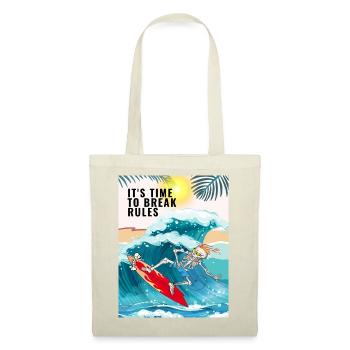 T-Shirt SKELETON SURFER - IT'S TIME TO BREAK RULES - Tote Bag - red - Front