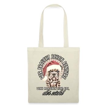 drôle Père Noël Bulldog chiens de Noël - Sac en tissu -  - Devant