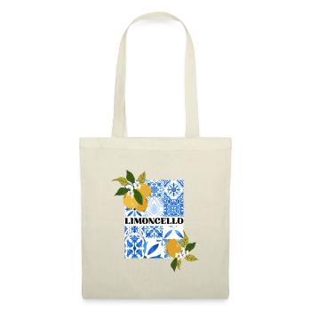 Limoncello – Motif agrumes et azulejo - Sac en tissu - rouge - Devant
