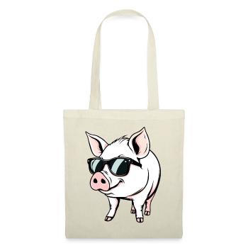 Cochon - Sac en tissu - rouge - Devant
