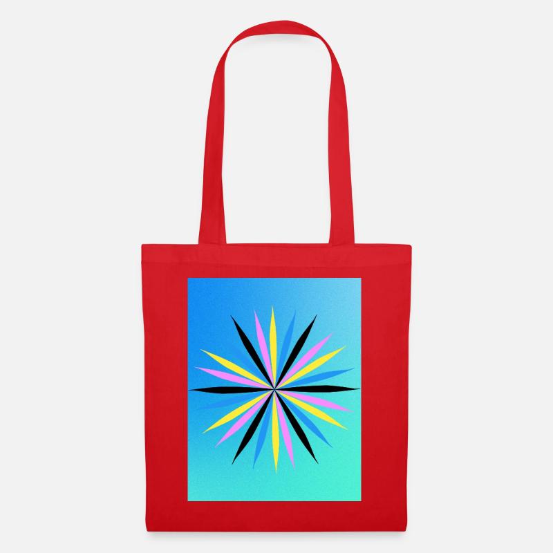Lebendiges geometrisches Starburst-Design - Stoffbeutel - Rot
