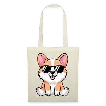 Playful Corgi with Sunglasses - Tote Bag - red - Front