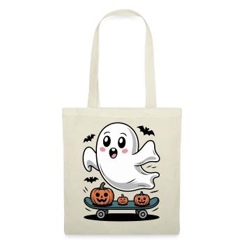 Ghost on Halloween skateboard - Tote Bag - red - Front