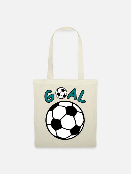 Fussball mit Goal Schriftzug - Stoffbeutel - Rot