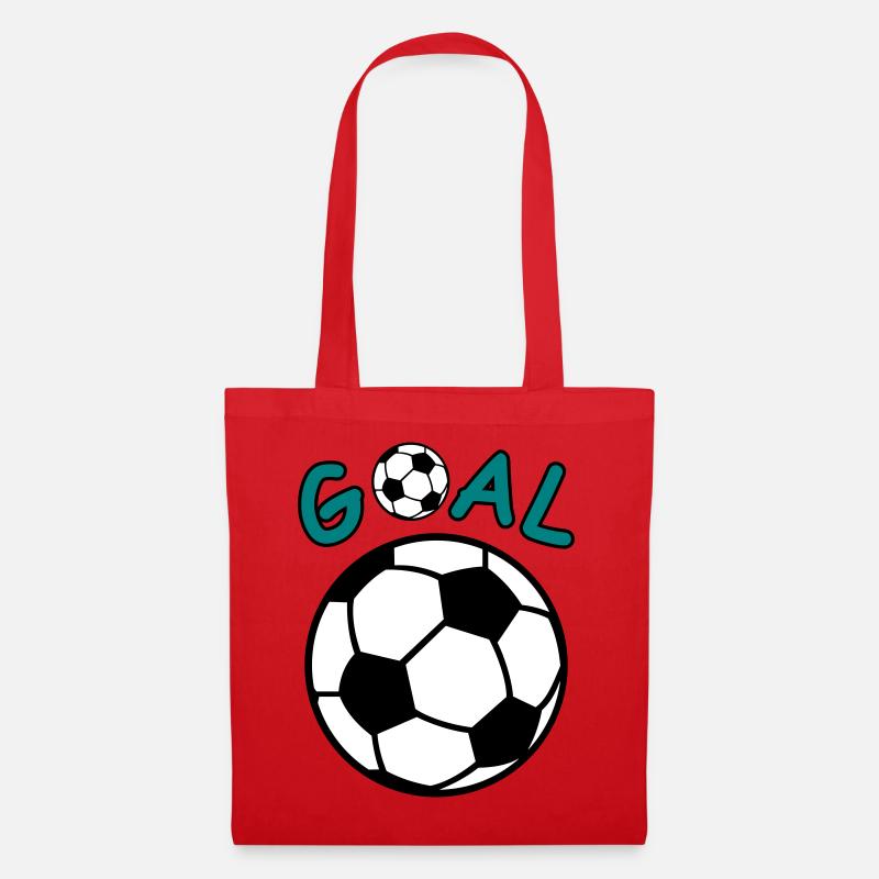 Fussball mit Goal Schriftzug - Stoffbeutel - Rot