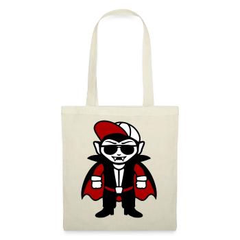 Dessin animé de vampire cool avec lunettes de soleil et casquette - Sac en tissu - rouge - Devant
