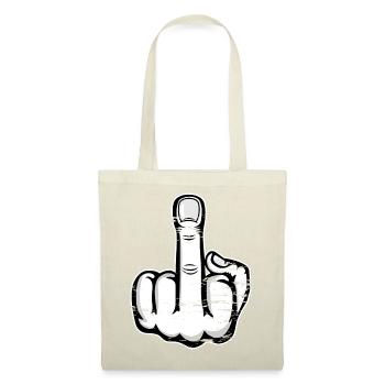 Middle finger stinky finger design white used - Tote Bag - red - Front