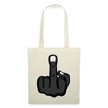 Mittelfinger Stinkefinger Design Schwarz - Stoffbeutel - Rot - Vorne