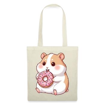 hamster mignon et cochon d’Inde dessin animé beignet - Sac en tissu - rouge - Devant
