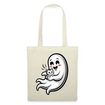 Cuddly Ghost with Cat - Tote Bag - red - Front