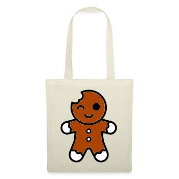 Funny bitten gingerbread man christmas - Tote Bag - red - Front
