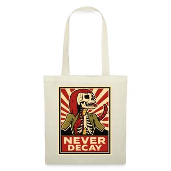 Never Decay Skelet Punk  - Stoffbeutel - Rot - Vorne