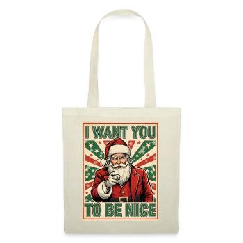 Weihnachts-Santa Sei Nett Lustig - Stoffbeutel - Rot - Vorne