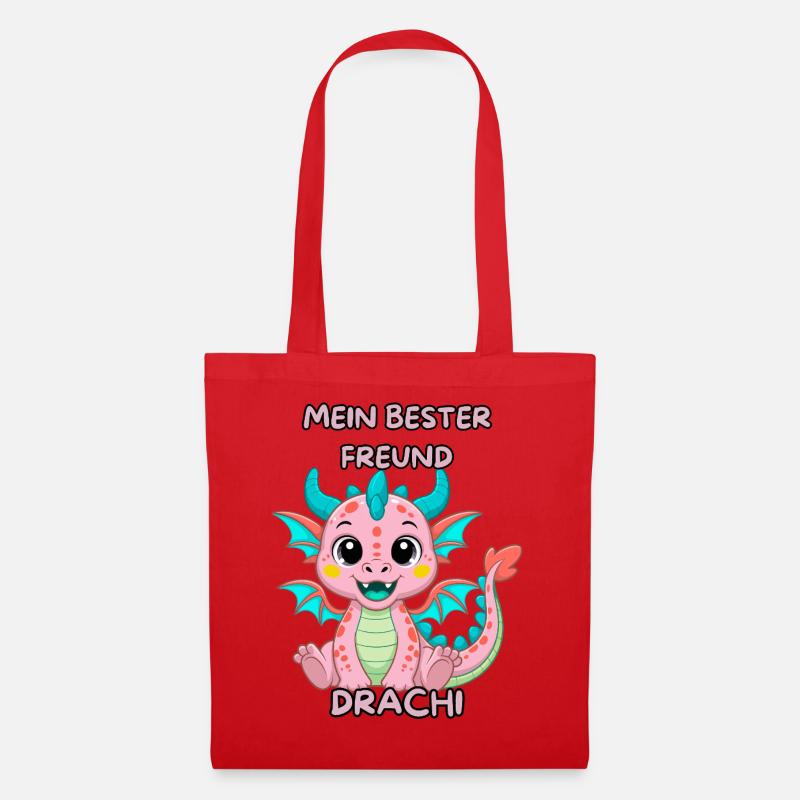 Mein bester Freund Drachi - Stoffbeutel - Rot