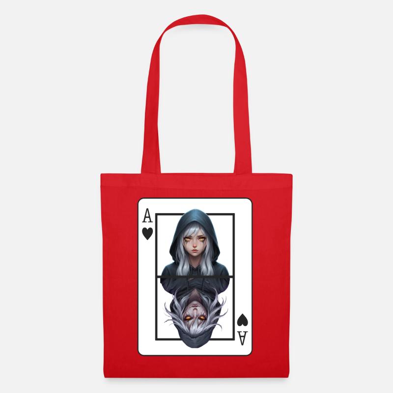 Double Shadow: Ace Portrait - Tote Bag - red