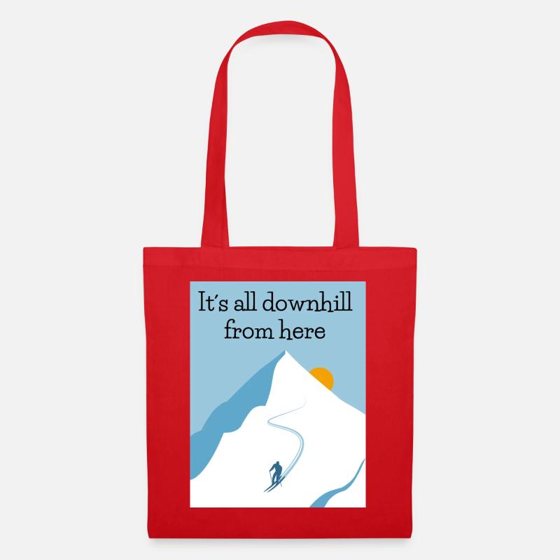 Downhill From Here - Tote Bag - red