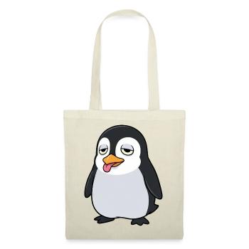 Tired Penguin Cartoon Floppy Tongue Out - Tote Bag - red - Front