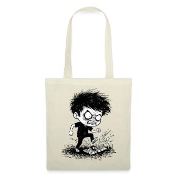 Gamer Colère Clavier Brisé Manga Noir Blan - Sac en tissu - rouge - Devant