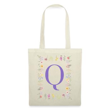 Monogramm "Q", florale Initialen - Stoffbeutel - Rot - Vorne