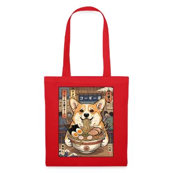 Corgi Ramen Shop Delights - Tote Bag - red - Front