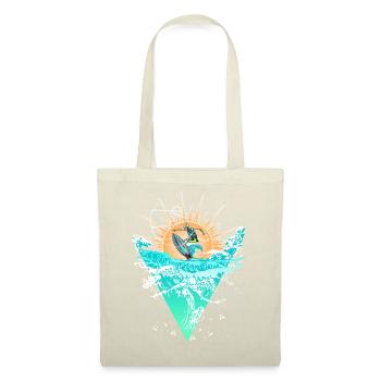 Sun circle surfers on the wave - Tote Bag - red - Front
