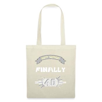 Joyeux anniversaire, cadeau, - Sac en tissu - rouge - Devant