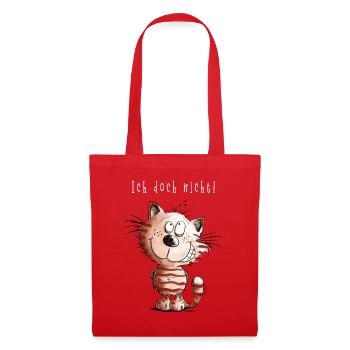 Je ne chat pas je chat motif BD cadeau - Sac en tissu - rouge - Devant