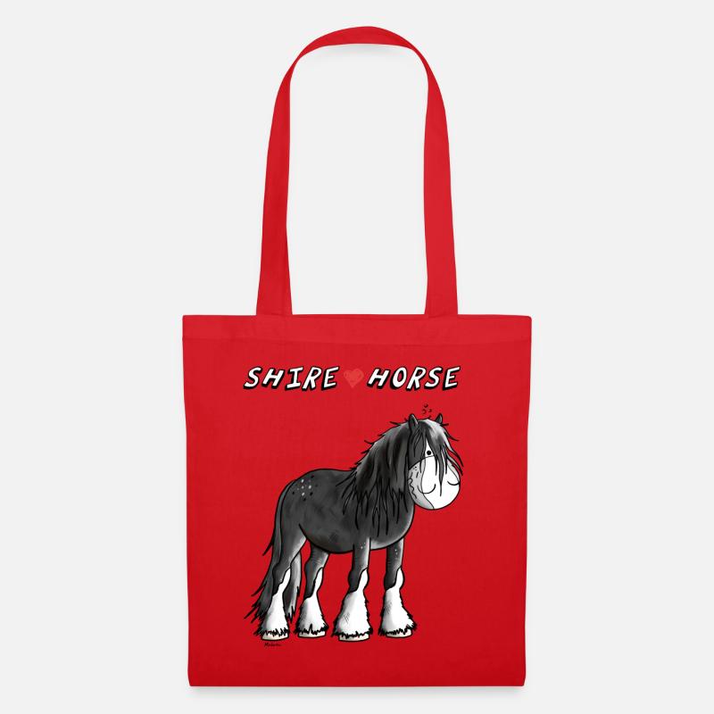 Da steht ein Shire Horse - Stoffbeutel - Rot