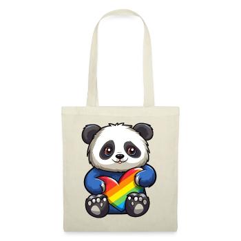 Ours panda | Cœur de fierté | Mignon | LGBTQ+ | - Sac en tissu - rouge - Devant