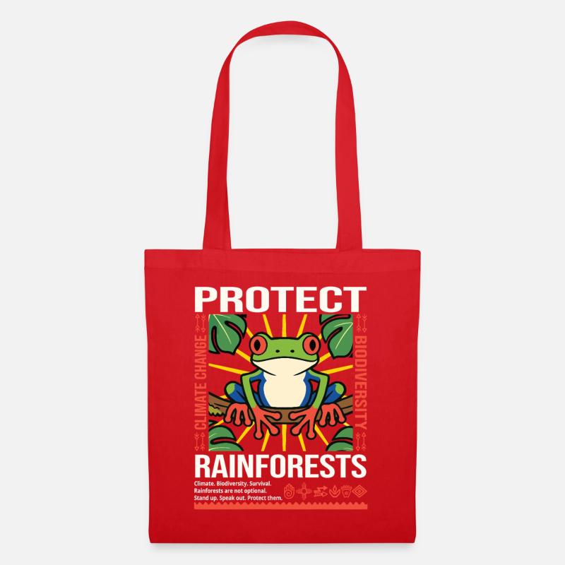 Protect Rainforests-Environmental Awareness - Tote Bag - red