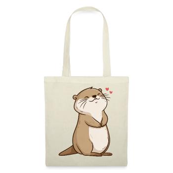 Kawaii Little Otter – Calm and Cute Animal - Tote Bag - red - Front