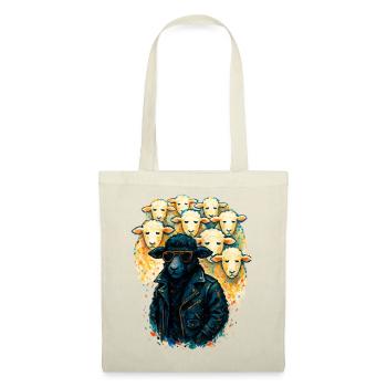 Mouton Noir Anticonformiste en Veste de Cuir - Sac en tissu - rouge - Devant