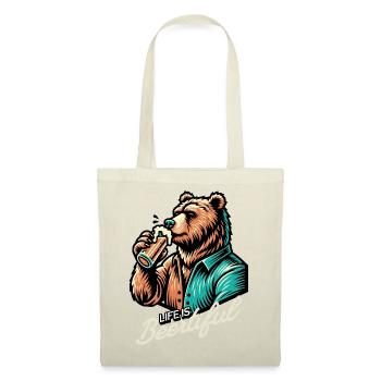 Vie de boisson - Sac en tissu - nature - Devant