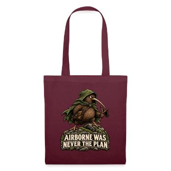 Airborne Was Never the Plan Kiwi Humour Aventure - Stoffbeutel - Burgunderrot - Vorne