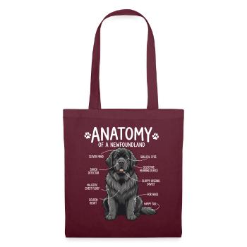 Anatomie eines Neufundländers – Newfie Papa Newfie Mama - Stoffbeutel - Burgunderrot - Vorne