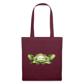 Grenouille souriante - Sac en tissu - bordeaux - Devant